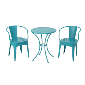 Lourdes - 3 Piece Metal Set - Teal - Best Buy Furniture
