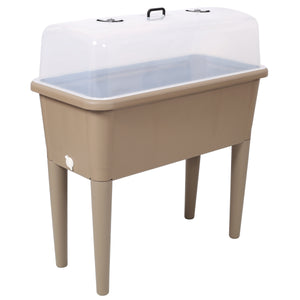 Raised Garden Bed with Ventilated Transparent Greenhouse Lid