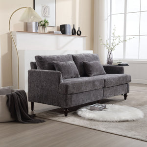 Mid Century Modern Fabric Loveseat Sofa, 2 Seat Upholstered Couch