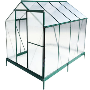 Polycarbonate house, Heavy Duty Outdoor Aluminum Walk-In House Kit With Rain Gutter, Vent And Door For Backyard Garden