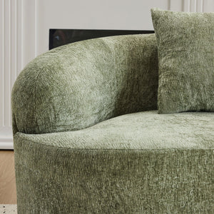 Curved Loveseat Sofa With Round Armrest