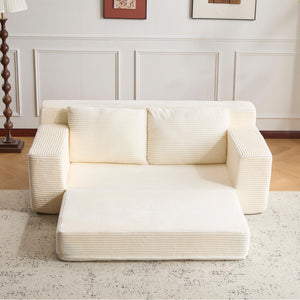 Comfortable Deep Seat Loveseat Sofa Bed, Reversible Cushion With Pillows