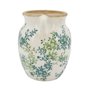 Floral Twin-Handle Vase