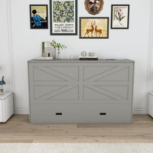 Full Murphy Bed With Storage Drawers, Charging Station, Foldable Panels, And Silent Swivel Wheels