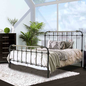 Transitional Style Bed With Accents