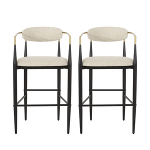 Upholstered Bar Stools With Backs For Kitchen Island (Set of 2)