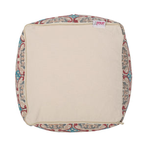 Amelia - Handcrafted Fabric Pouf, Rustic Elegance - Multicolored