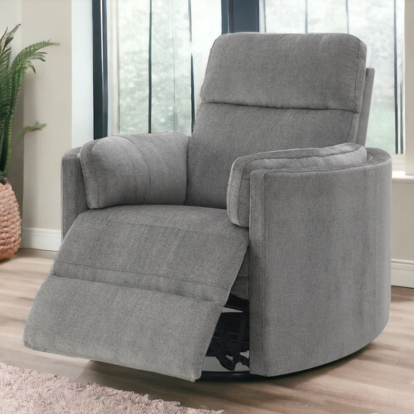 Sagen - Chenille Glider Recliner With Swivel - Best Buy Furniture