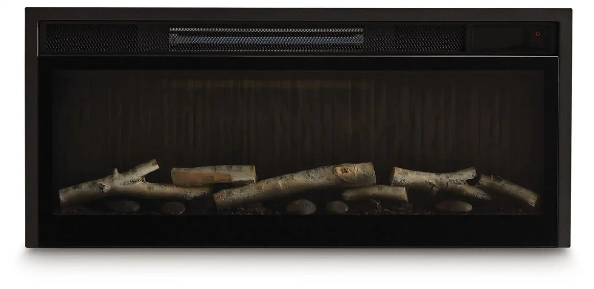Entertainment Accessories - Fireplace Insert With Faux Birch Log Set - Black - Best Buy Furniture