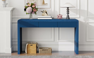 TREXM Rustic Console Table with 3 Fluted Drawers