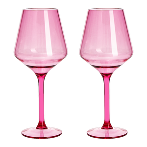 Saint Tropez Acrylic Stemmed Wine Glassware, Set of 2