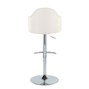 Ahoy - Contemporary Adjustable Barstool With Swivel With Rounded T Footrest (Set of 2)
