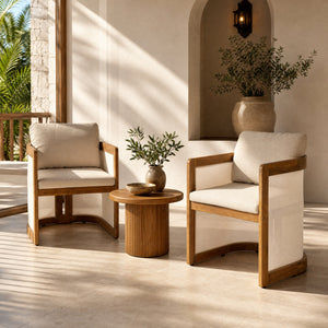 Set of 2 Outdoor Patio Dining Armchairs