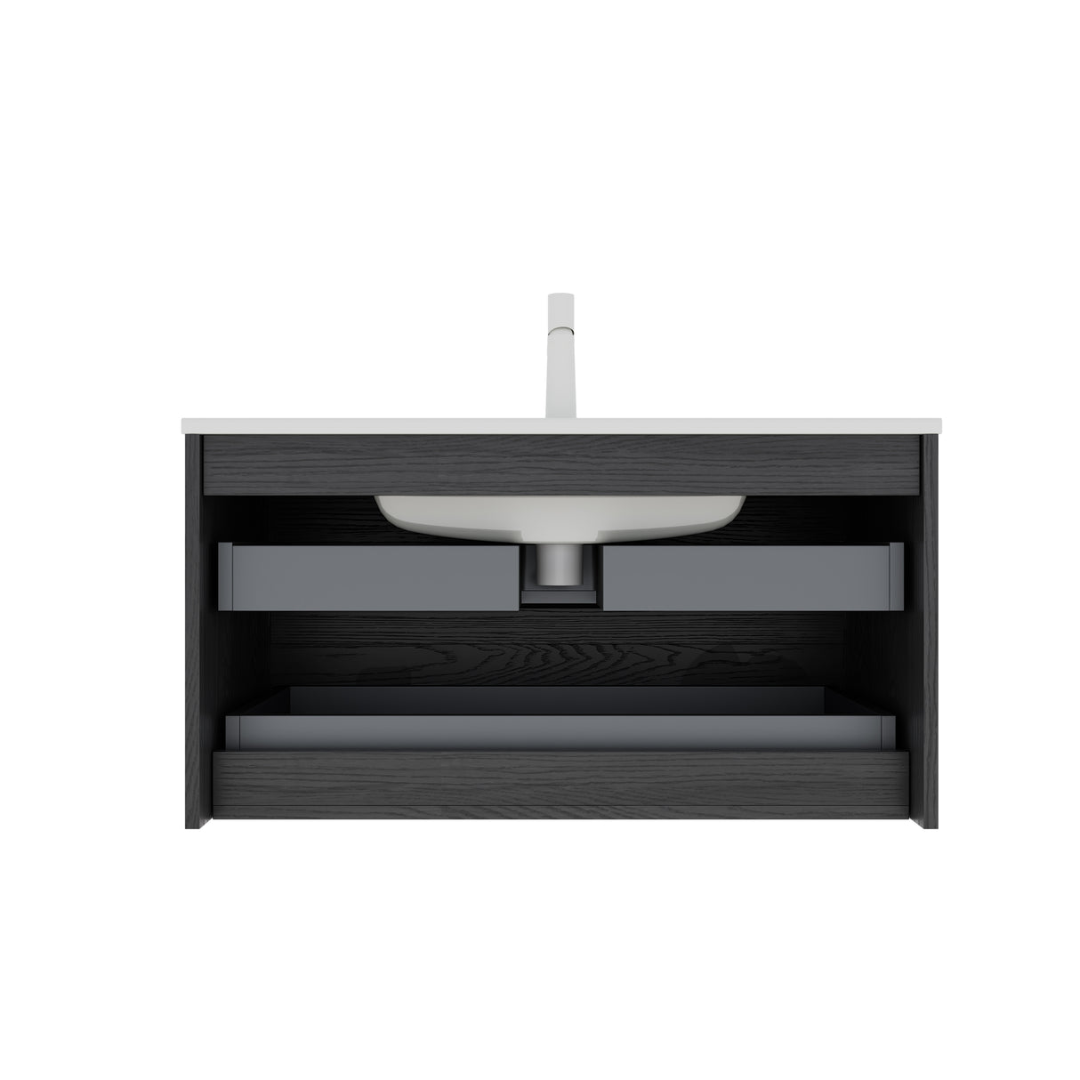 BRON 36" Bathroom Vanity with Sink, Modern Wall-Mounted Floating Cabinet