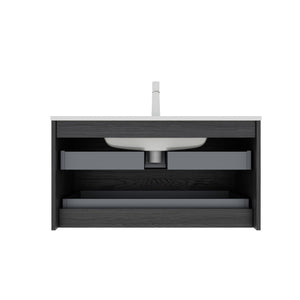 BRON 36" Bathroom Vanity with Sink, Modern Wall-Mounted Floating Cabinet
