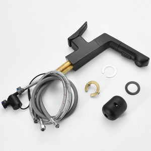 Modern Smart LED Bathroom Faucet With Temperature Digital Display And Pull Down Sprayer