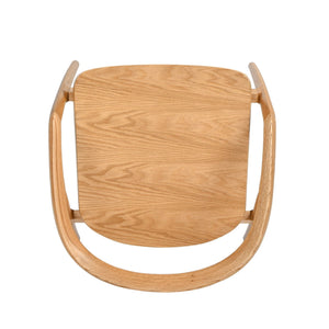 Simeon - Scandinavian Sculpted Dining Chair - Warm Natural Brown