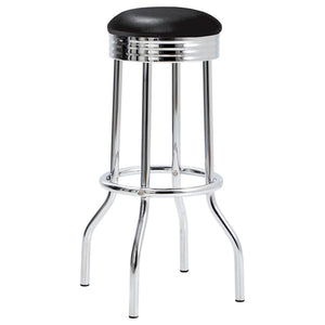 3 Piece Round 1950S Bistro Pub Bar Table Set - Black