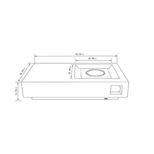 Propane Gas Fire Pit Table, 50000 Btu, Rectangular For Outside - Light Gray