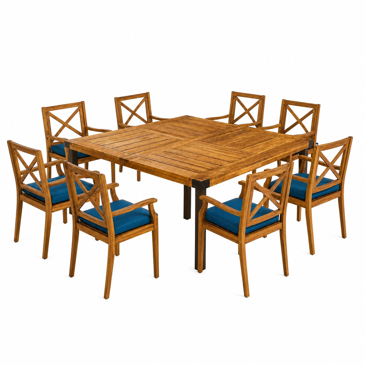 9-Piece Acacia Wood Outdoor Patio Dining Set