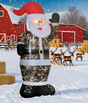 Camouflage Santa Claus Inflatable Christmas Decoration with LED Lights