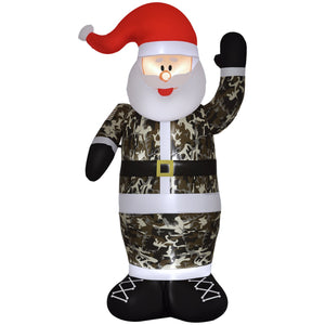 Camouflage Santa Claus Inflatable Christmas Decoration with LED Lights - view 6