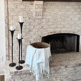 Tall Flared Black Iron Candle Holders, Set of 3