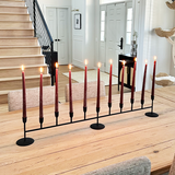 41 Inch Matte Black 11-Taper Candle Holder