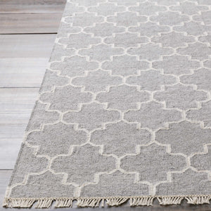 Cardin Charcoal Trellis Wool&Viscose Rug - Clearance