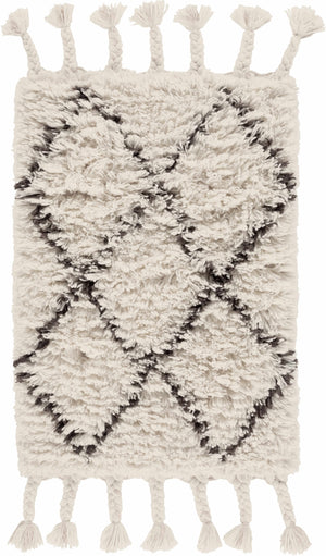 Catoosa White/Black Trellis Wool Rug - Clearance