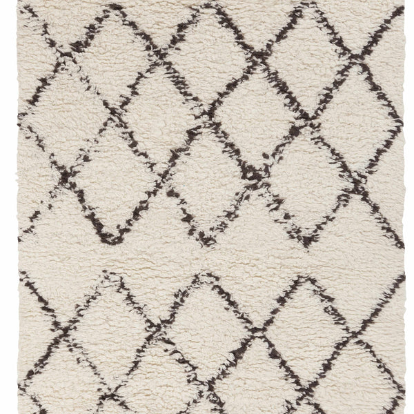 Catoosa White/Black Trellis Wool Rug - Clearance