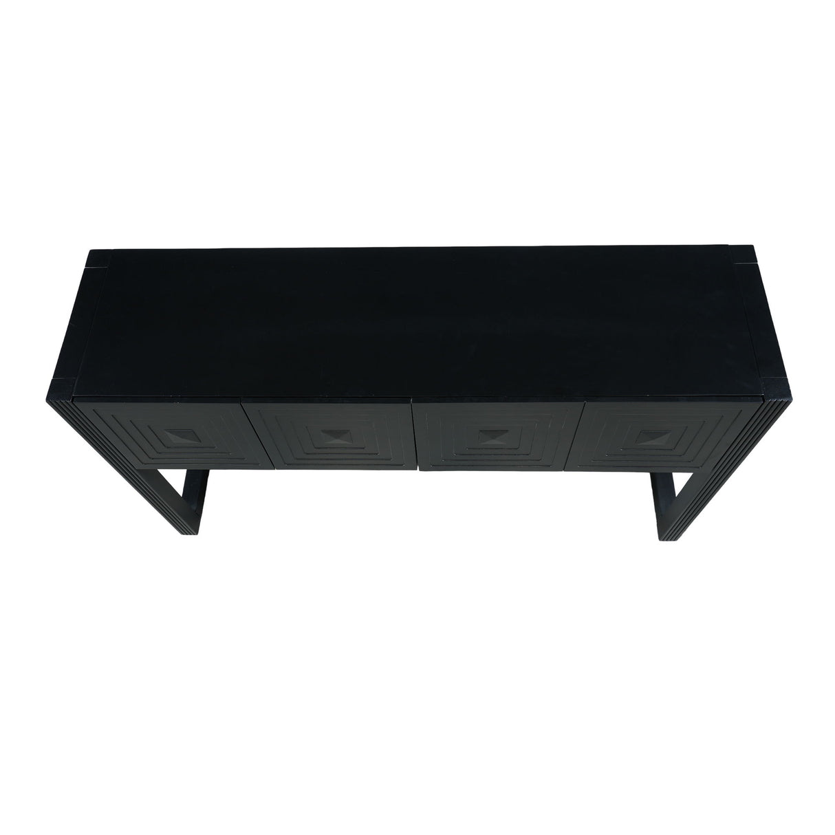 Geometric Carved Console Table With 3 Soft Close Drawers