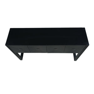 Geometric Carved Console Table With 3 Soft Close Drawers