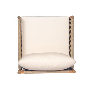 Modern Outdoor Woven Lounge Chair With Solid Wood Frame - Teak