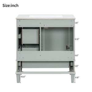 Bathroom Vanity, Modern Bathroom Cabinet With Sink Combo Set, Bathroom Storage Cabinet With A Soft Closing Door And 3 Drawers, Solid Wood Frame