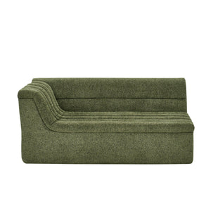 Upholstered L-Shaped Modular Sectional Sofa With Chaise, Wave-Shaped Armrest