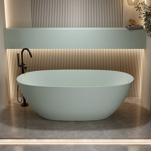 69'' Freestanding Bathtub Resin Stone Soaking Bathtub