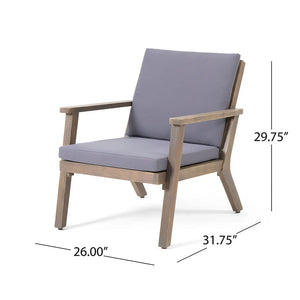 Avacyn - Outdoor Acacia Wood 4 Seater Chat Set With Cushions