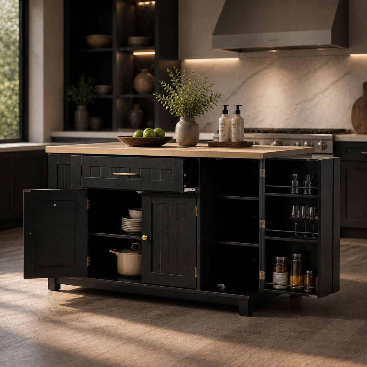 52" Kitchen Island Cabinet with Storage