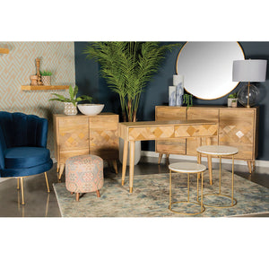 Austin - 3 Door Accent Cabinet With Tapered Legs - Natural