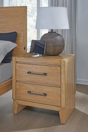 Sherbana - Two Drawer Night Stand - Light Brown - Best Buy Furniture