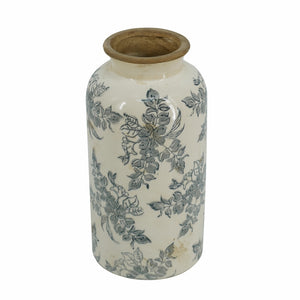 5.3x5.3x10.2" Flower Vase with Floral Pattern