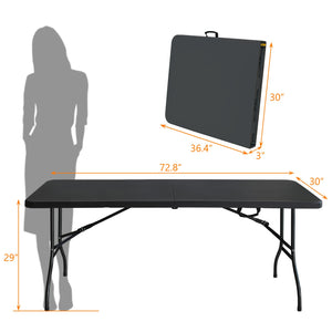 6ft Folding Table - Portable Plastic Table for Camping and Picnics