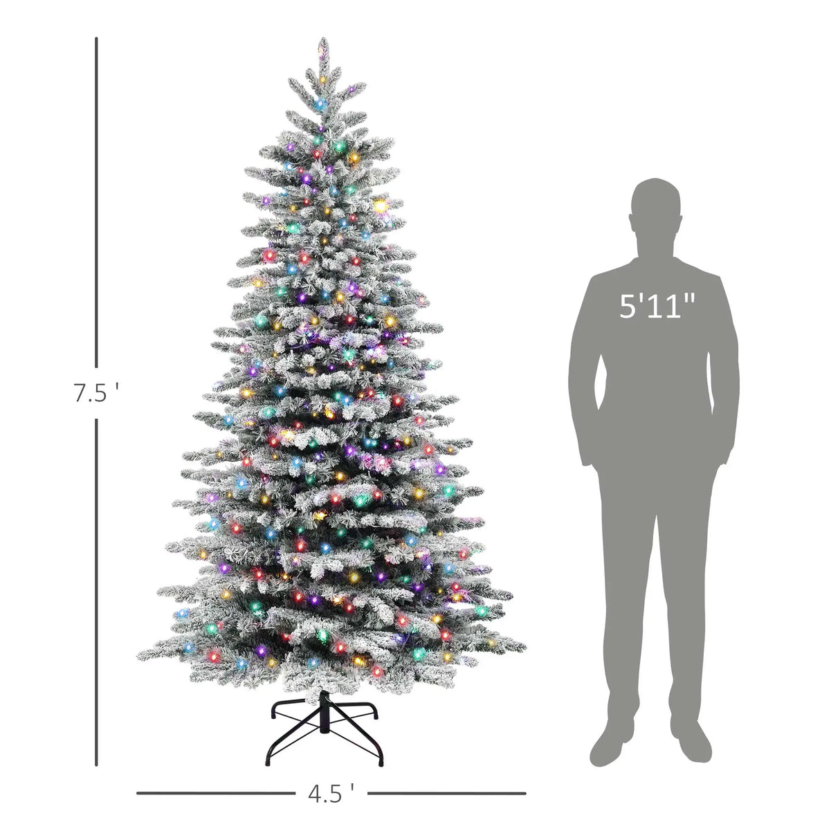 7.5ft Snow Flocked Artificial Christmas Tree