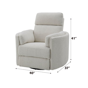 Sagen - Chenille Glider Recliner With Swivel - Best Buy Furniture