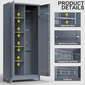 Gray And Metal Storage Cabinet