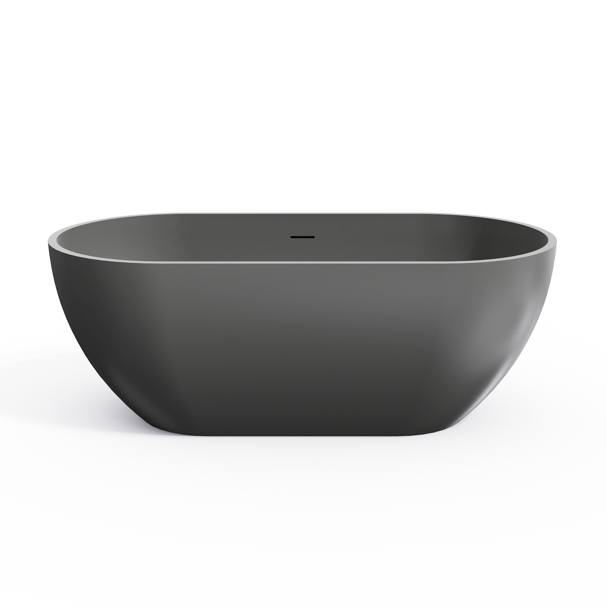 59 Inch Solid Surface Oval Freestanding Bathtub