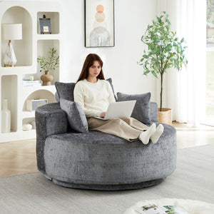 Swivel Chair With Rotating Base For Living Room