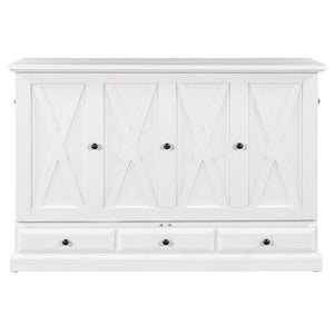 Solid Pine Murphy Bed Chest Cube Cabinet Bed With Charging Station And Large Storage Drawer For Home Office Or Small Room