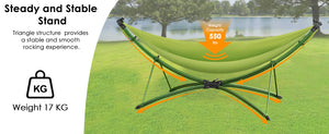 Portable Outdoor Hammock with Quick-Fold Stand and Adjustable Sunshade